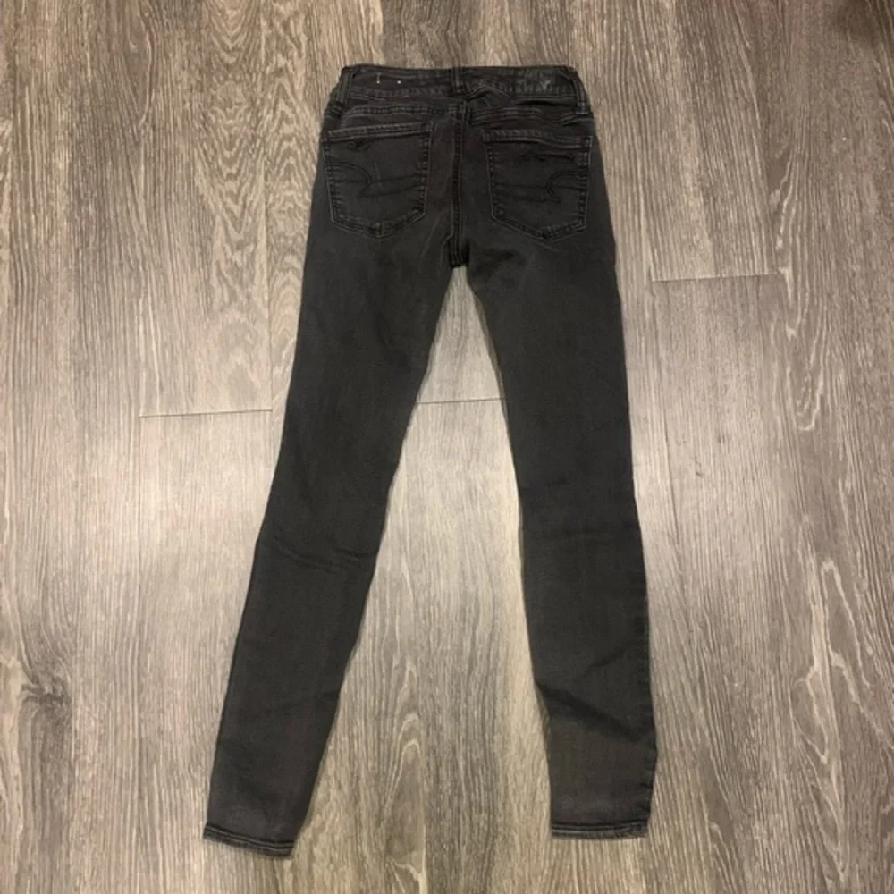 American Eagle Stretch Skinny Ripped Jeans Black - Picture 2 of 6